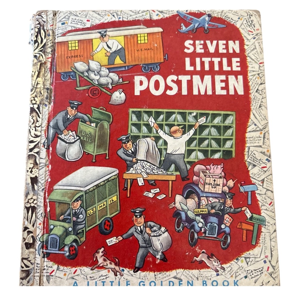 1952 Seven Little Postmen Little Golden Book Brown Gergely USPS Homeschool Mail